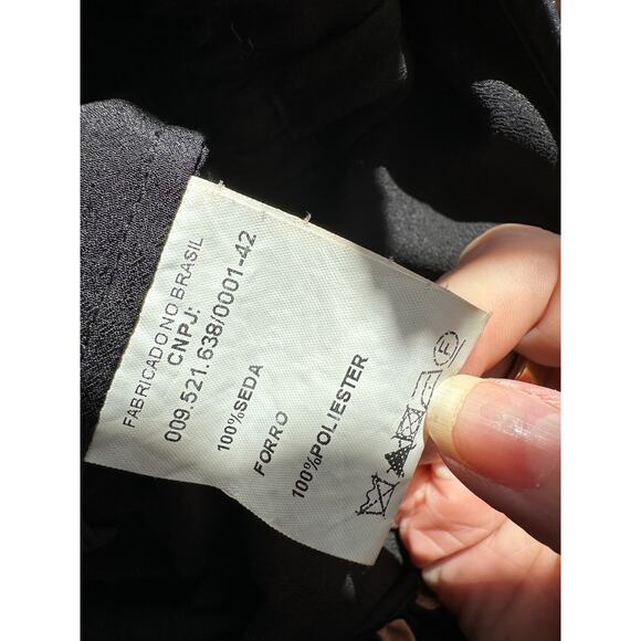 Carina Duek Black Peach Polka Dot Heart Vneck Tiered Ruffle Mini 40 / S - Picture 9 of 11